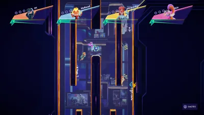 A tall vertical course section in SpeedRunners 2